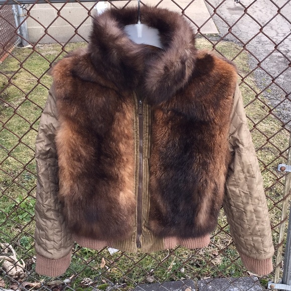 Jackets & Blazers - Faux Fur Bomber Jacket  Brown, Reversible